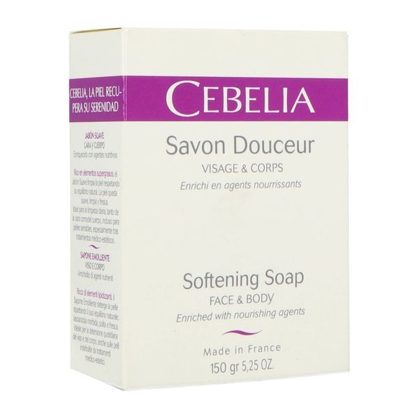 CEBELIA SAVON DOUCEUR VISAGE ET CORPS Savon douceur enrichi en agents nourrissants, pain 150 g