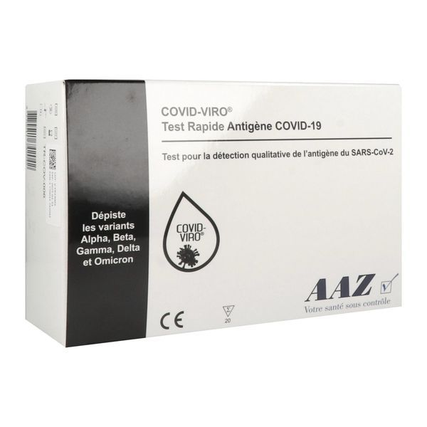 COVID - VIRO AAZ TEST Test COVID 19, kit, test de détection rapide des antigènes du virus SARS-CoV-2, bt 20