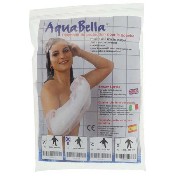 AQUABELLA Protège plâtre étanche, réutilisable pour adulte, taille B, sachet de 2