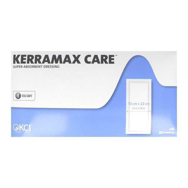 KERRAMAX CARE Pansement hydrocellulaire superabsorbant, non adhésif, stérile, 10 cm x 22 cm (ref. PRD500-120), bt 10