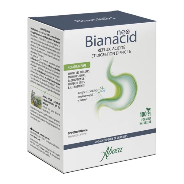 NEOBIANACID Granulé, dispositif médical à visée digestive goût citron, Bte 20