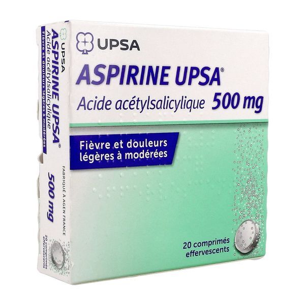 ASPIRINE UPSA Comprimé effervescent 500 mg, boîte 20