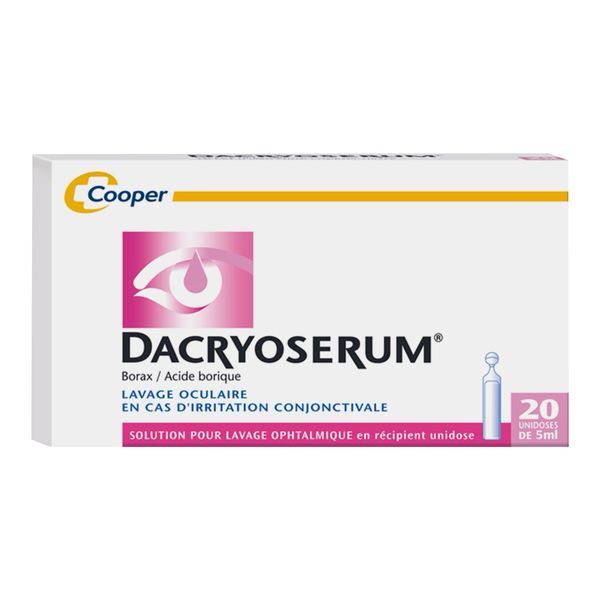 Dacryoserum (Borax Acide Borique) Solution Pour Lavage Ophtalmique 5 Ml En Recipient Unidose B/20