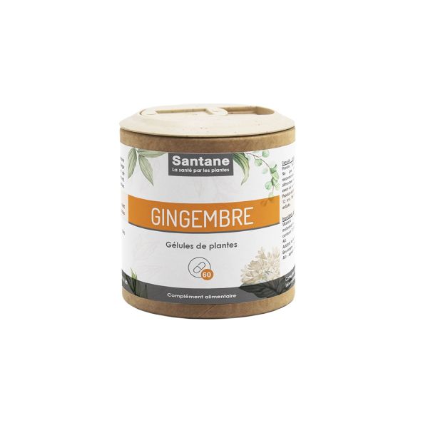 SANTANE GELULE GINGEMBRE Gélule, complément alimentaire à base de gingembre, pot 60