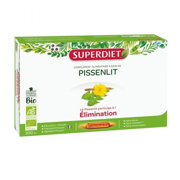 Superdiet Pissenlit Bio - coffret 20 ampoules de 15 ml