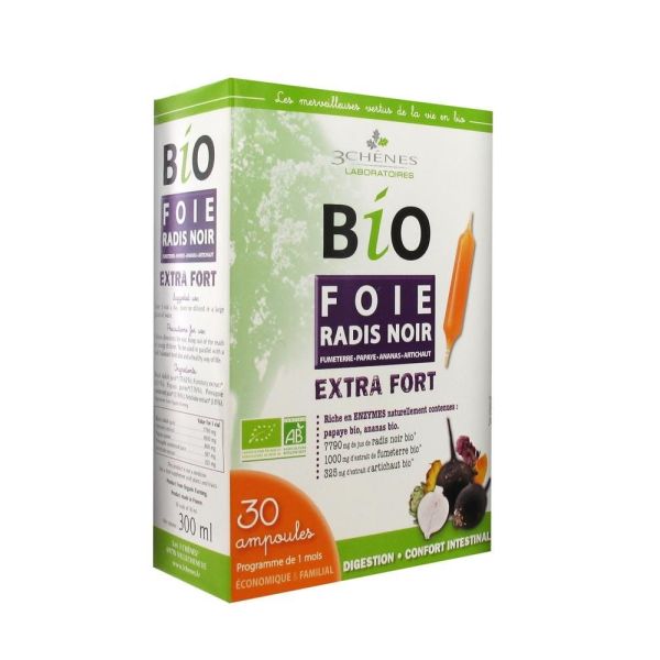 Les 3 Chênes Bio Foie Radis Noir 30 Ampoules