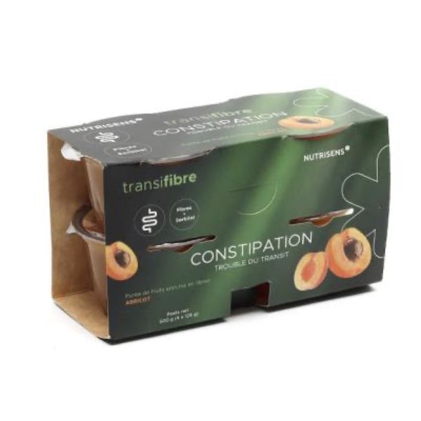 NUTRISENS TRANSIFIBRE Denrée alimentaire destinée à des fins médicales spéciales, abricot, 125 g x 4