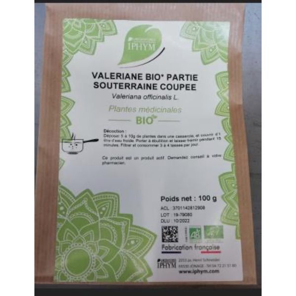 VALERIANE BIO PARTIE SOUTERRAINE COUPEE IPHYM Valériane partie souterraine bio, coupée, vrac, sac 100 g