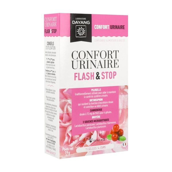 DAYANG CONFORT URINAIRE FLASH & STOP Gélule complément alimentaire à visée urinaire, bt 15