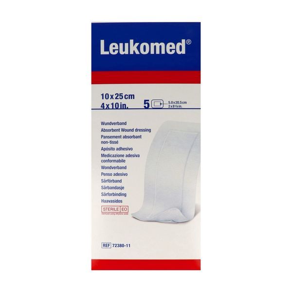 LEUKOMED Pansement multiextensible stérile, adhésif 4 côtés, 10 cm x 25 cm (ref. 72380-28), bt 5