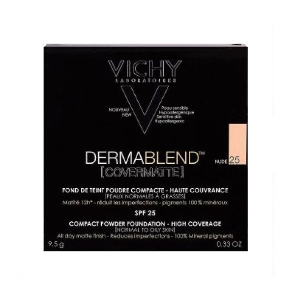 Vichy Dermablend Covermatte Poudre Compacte Haute Couvrance Teintee N 25 9,5 G 1