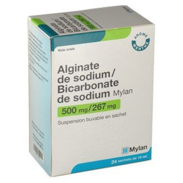 ALGINATE DE SODIUM /BICARBONATE DE SODIUM MYLAN 500 mg/267 mg