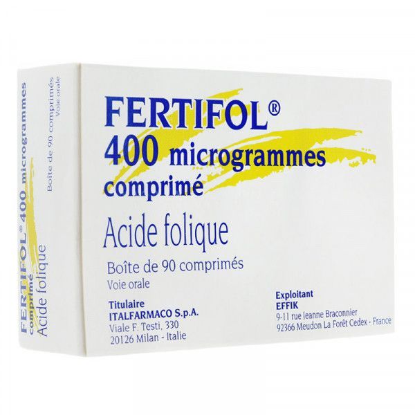 Fertifol 400 Microgrammes (Acide Folique) Comprimes B/90