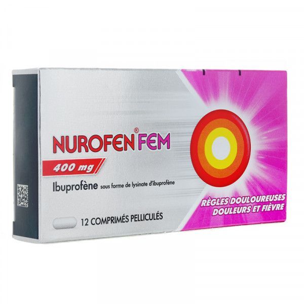 Nurofenfem 400 mg Règles douloureuses 12 comprimés Pelliculés