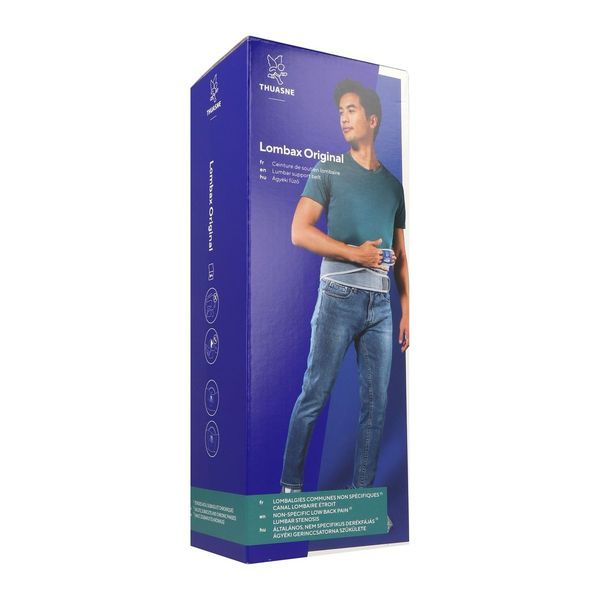 LOMBAX ORIGINAL Ceinture de soutien lombaire autoagrippante, hauteur 21 cm, taille 3, unité