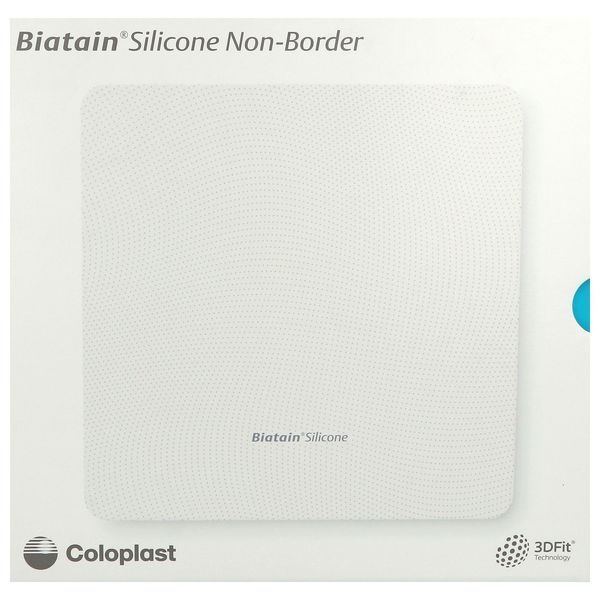 BIATAIN SILICONE NON BORDER Pansement hydrocellulaire micro-adhérent siliconé, technologie 3DFit, stérile, 17,5 cm x 17,5 cm (ref. 390271), bt 10