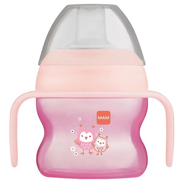 MAM TASSE A BEC SOUPLE Tasse d'apprentissage décorée, avec bec souple et anse, 150 ml, + 6 mois, unité