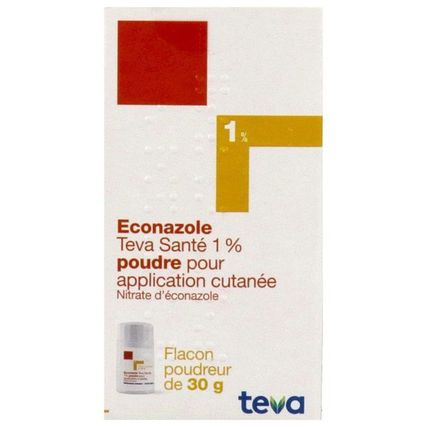 ECONAZOLE TEVA SANTE Poudre pour application cutanée 1 %, flacon poudreur 30 g