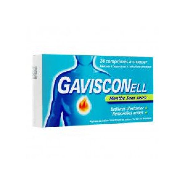 Gavisconell Sans Sucre Menthe Comprime A Croquer Edulcore A L'Aspartam Et A L'Acesulfame Potassique B/24