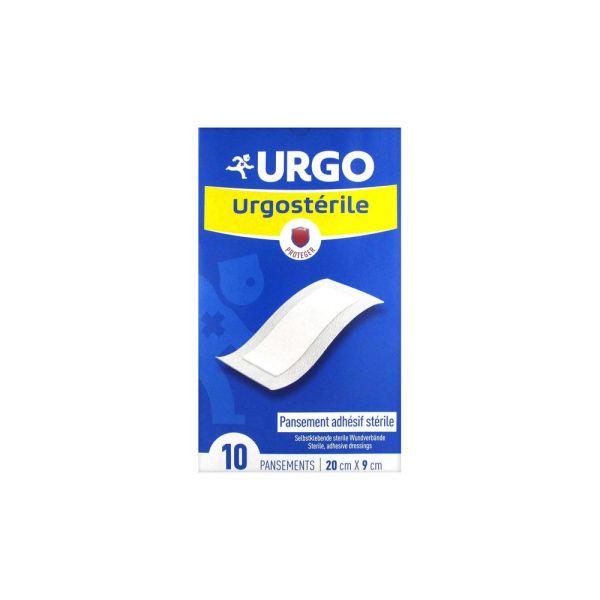 Urgo Urgostérile Pansement Adhésif Stérile 20 x 9 cm 10 Pansements