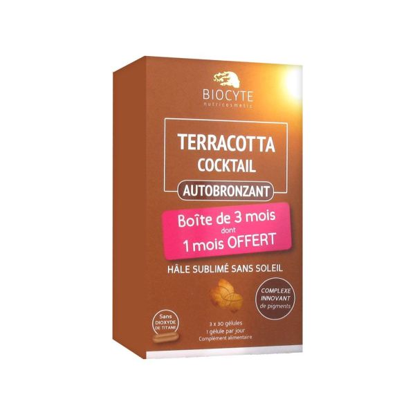Biocyte Terracotta Cocktail Autobronzant Lot de 3 x 30 Comprimés