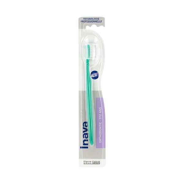 INAVA ORTHODONTIE Brosse à dents orthodontique, 4 rangs, pour enfant, unité
