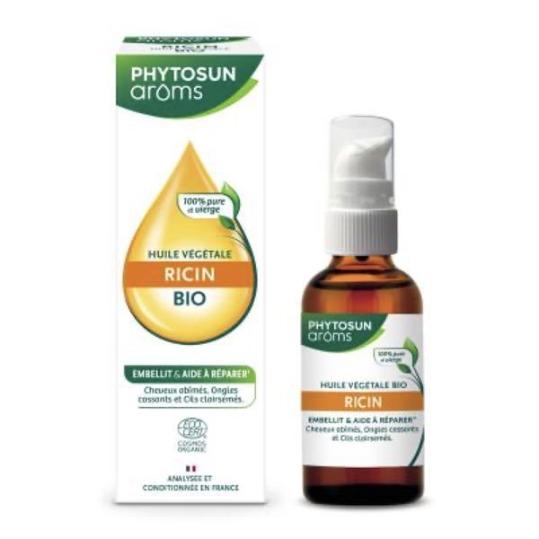 PHYTOSUN AROMS HUILE VEGETALE BIO Huile végétale de ricin bio, fl 50 ml