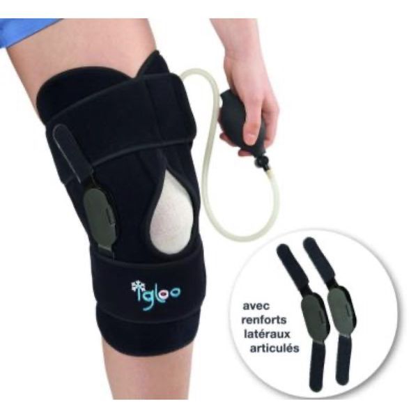IGLOO ATTELLE DE GENOU SOUPLE Attelle de genou souple, compressive, avec renforts latéraux, pour cryothérapie, unité
