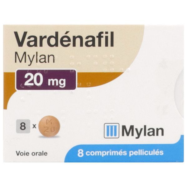 MYLAN VARDENAFIL 20MG BOITE DE 8 COMPRIMES