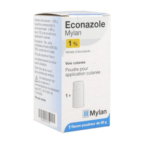 ECONAZOLE VIATRIS Poudre pour application cutanée 1 %, flacon poudreur 30 g