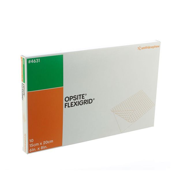 OPSITE FLEXIGRID Pansement adhésif stérile, avec système applicateur, 15 cm x 20 cm (ref. 4631), bt 10