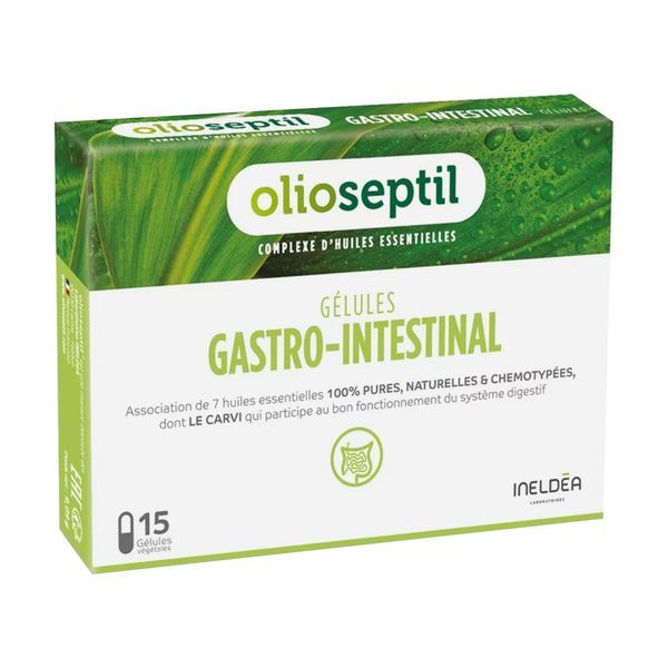 OLIOSEPTIL GASTRO - INTESTINAL Gélule, complément alimentaire à base d'huiles essentielles, bt 15
