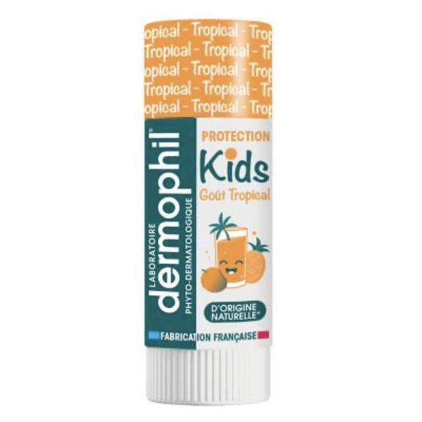 DERMOPHIL PHYTO DERMATOLOGIQUE PROTECTION KIDS Stick labial, goût tropical, stick 4 g