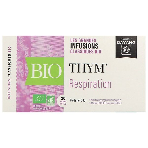 DAYANG INFUSION CLASSIQUE BIO THYM Feuille de thym, infusette, bt 20