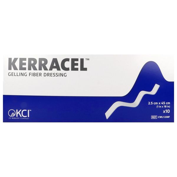 KERRACEL Mèche, pansement en fibre, gélifiant, 2,5 cm x 45 cm (ref. CWL1238F), bt 10