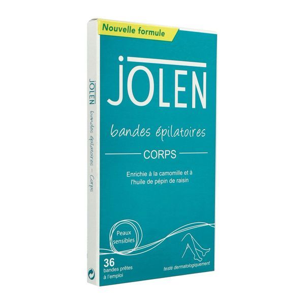 JOLEN BANDES EPILATOIRES Bande de cire froide épilatoire, corps, bt 36