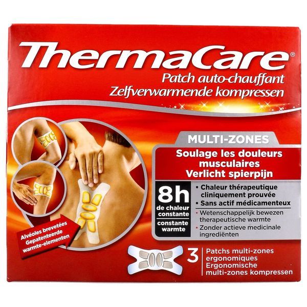 THERMACARE Patch chauffant adhésif, antidouleur, multizone, bt 3