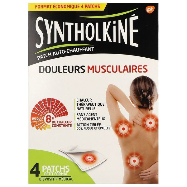 SYNTHOLKINE PATCH PETIT FORMAT Patch chauffant autoadhésif, bt 4