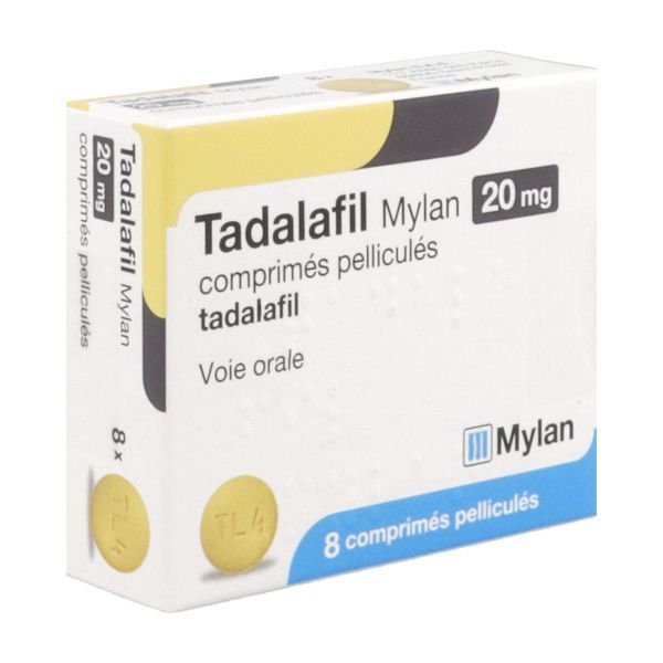 MYLAN TADALAFIL 20 MG BOITE DE 8 COMPRIMES