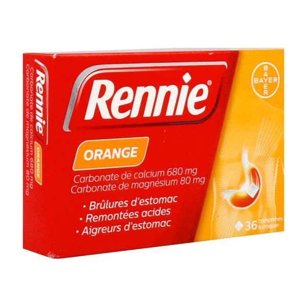 RENNIE ORANGE Comprimé à croquer, boîte 36