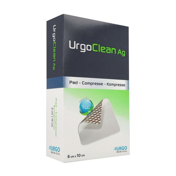URGOCLEAN AG Pansement avec fibres poly-absorbantes et matrice TLC-Ag, 10 cm x 6 cm, bt 16