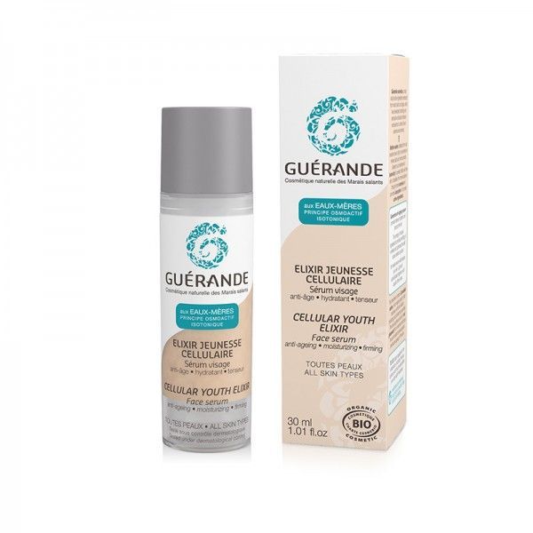 Guerande - Elixir jeunesse cellulaire, sérum visage hydratant tenseur BIO - flacon airless 30 ml