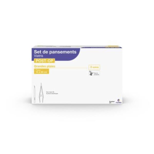 VIATRIS SET DE PANSEMENT Set de nettoyage et de recouvrement pour grande plaie, bt 3