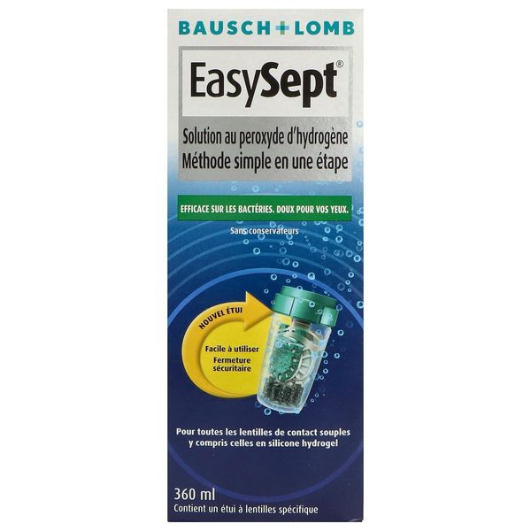 Bausch & Lomb Easysept Peroxyde D'Hydrogene Solution Sterile De Decontamination Pour Lentilles Flacon 360 Ml 1