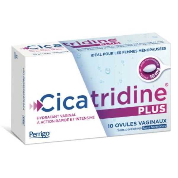 CICATRIDINE PLUS OVULE VAGINAL Ovule vaginal pour usage intime à l'acide hyaluronique sel sodique 10 mg, bt 10