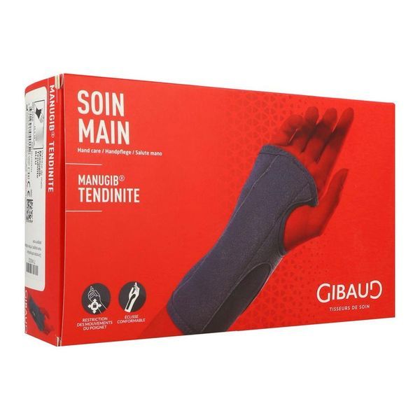MANUGIB TENDINITE Orthèse de poignet pouce d'immobilisation légère, droit, taille 1, unité
