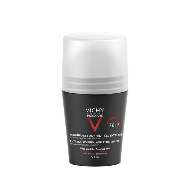VICHY HOMME DEODORANT ANTITRANSPIRANT ANTITRACE 72 H Roll'on déodorant antitranspirant, antitrace 72 H, fl 50 ml
