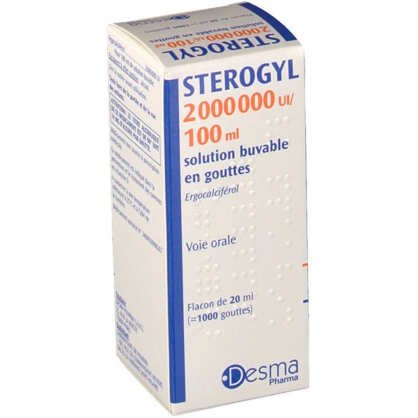 Sterogyl 2 000 000 Ui/100 Ml (Ergocalciferol) Solution Buvable En Gouttes 20 Ml En Flacon Compte-Gouttes