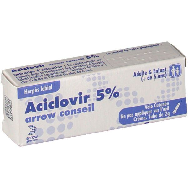 Aciclovir Arrow Conseil 5 Pour Cent Creme 1 Tube(S) Aluminium De 2 G