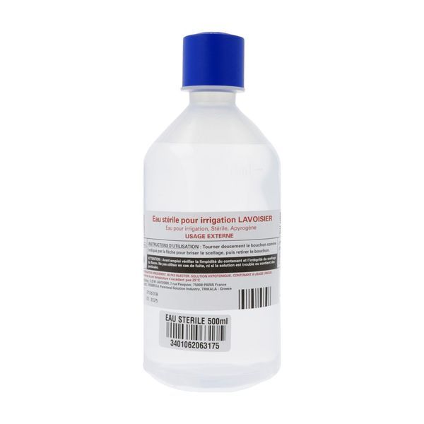 EAU STERILE POUR IRRIGATION LAVOISIER Eau stérile pour irrigation, fl 500 ml, bt 1